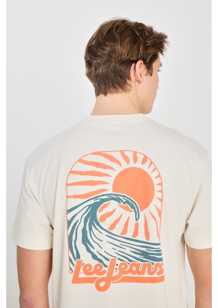 Erkek Relaxed Fit %100 Pamuk Sırt Baskılı Bisiklet Yaka T-Shirt - LM828731543 modelleri