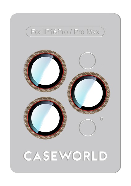 iPhone 16 Pro Karbon Fiber Serisi Anti Reflective Kamera Lens Koruyucu Gold-Kırmızı fiyatları