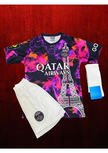 P S G Eyfel Kulesi Baskılı Mbappe Çocuk Forması (Forma Şort Çorap) fiyatları