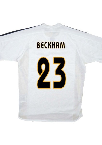 2003/04 R.madrid Iç Saha #23 D./beckham Futbol Forması Retro Uzun Kollu Beyaz