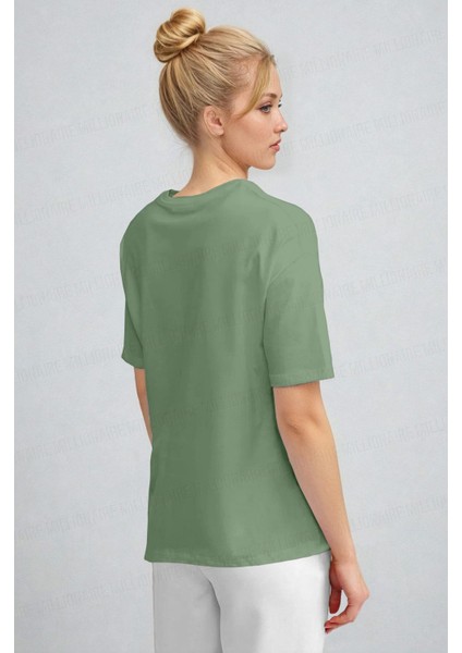 Kadın Açık Yeşil Nefes Alan Bisiklet Yaka Regular Fit Normal Kesim Baskisiz Basic T-Shirt modelleri
