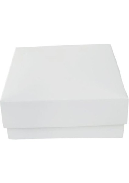Beyaz 7X7X3 cm 50 Adet Süngerli Takı Kutusu, Tam Kapaklı, Selefonlu, Şık ve Kullanışlı