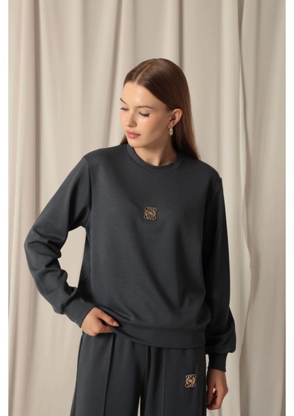 Modal Kumaş Metal Aksesuarlı Kadın Antrasit Takım fiyatları