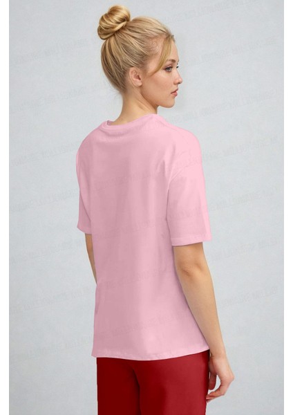 Kadın Pembe Love Ayıcık Teddy Bear Baskı Regular Fit Normal Kalıp T-Shirt modelleri