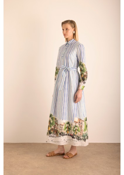 Desenli , Çizgili Cotton Elbise indirimleri