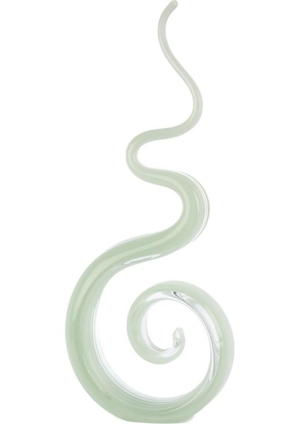 Yeşil Cam Kıvrımlı Dekoratif Obje 20X51CM