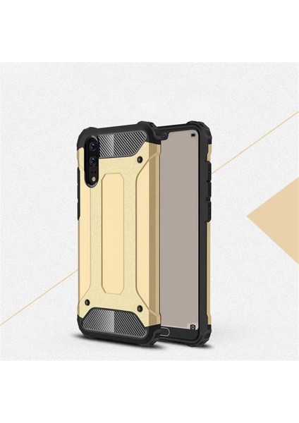 Huawei P20 Kılıf Zırh Tank Sert Korumalı Silikon Crash Silikon Kapak