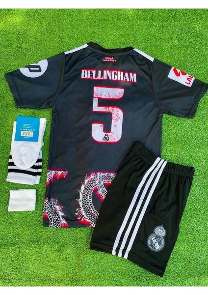 #5 Jude Bellingham Real Madrid Yeni Sezon Dragon Desenli Çocuk Forması 4'lü Set (Kırmızı Şerit) fırsatları