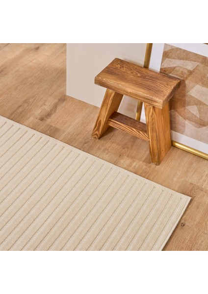 Iskandinav Tyra White 80X300 cm Salon Mutfak Halısı Yolluk