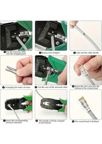 Network Aksesuar RJ45 8P8C CAT5E/CAT6 RJ11 Utp Jak Sıkma Cakma Pensesi Internet Ethernet Sıkma Pensesi + 100 Adet Jak fırsatları