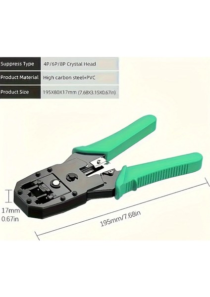 Network Aksesuar RJ45 8P8C CAT5E/CAT6 RJ11 Utp Jak Sıkma Cakma Pensesi Internet Ethernet Sıkma Pensesi + 100 Adet Jak indirimleri