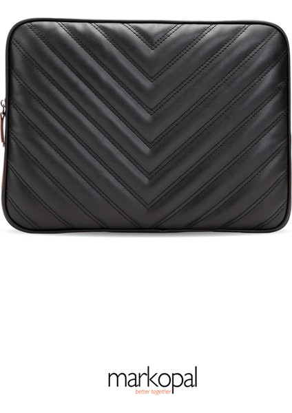 Omuz Askılı Notebook Çanta Tablet Laptop Kılıfı 13"-14" V Model Deri