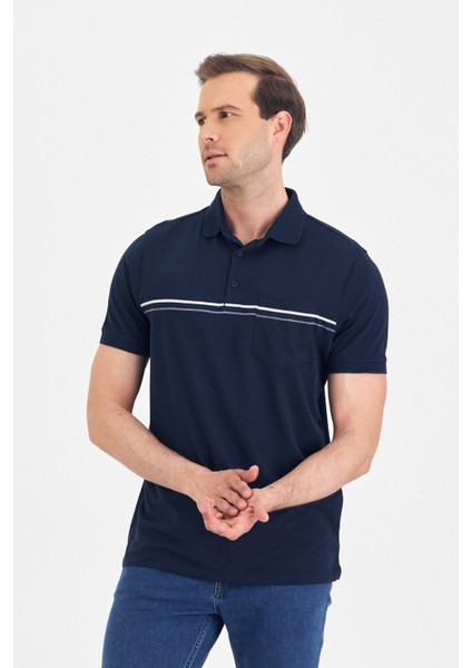 Erkek Polo Yaka, Çift Çizgili ,cepli T-Shirt modelleri