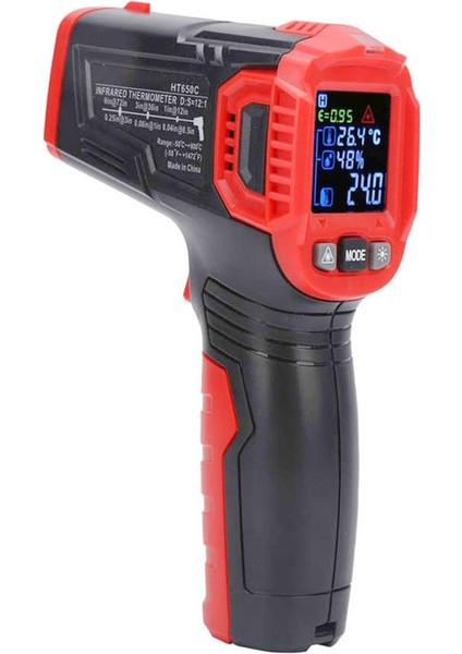 Noyafa HT650C Temassız Kızılötesı Termometre Sanayi Tipi Lazerli Sıcaklık Ölçer -50-800 Derece Arası