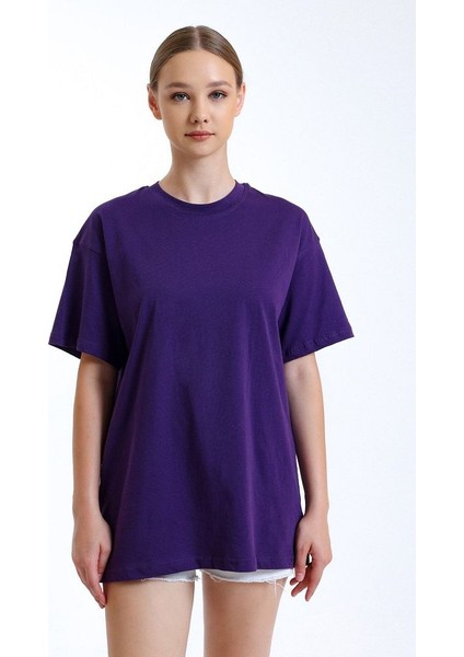 Mor Kısa Kol Sweatshirt