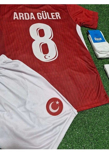 Türkiye Euro 2024 Arda Güler 8 Numara Çocuk Forması 4'lü Set (Red) modelleri
