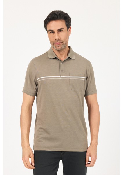 Erkek Polo Yaka, Çift Çizgili ,cepli T-Shirt modelleri