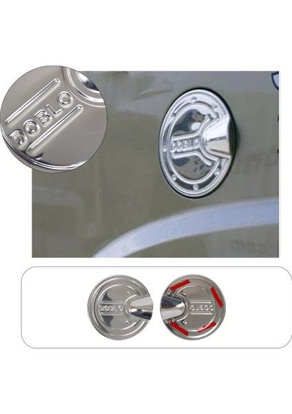 Fiat Doblo Uyumlu 2000-2010 Krom Depo Kapağı Paslanmaz Çelik