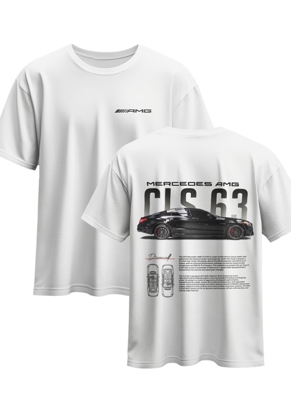 Unisex Mercedes Amg Cls 63 Oversize Pamuklu Compact Penye T-Shirt