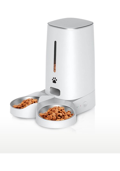 Ki-Feeder Kablosuz Akıllı Mama Besleyici Çift Çelik Kase, 4 Litre, Wi-Fi, App İle Kontrol, Porsiyon Ayarlı