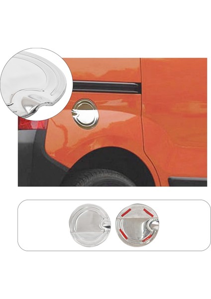 Peugeot Bipper Uyumlu 2008 Ve Üzeri Mini Van/lav Krom Depo Kapağı Paslanmaz Çelik