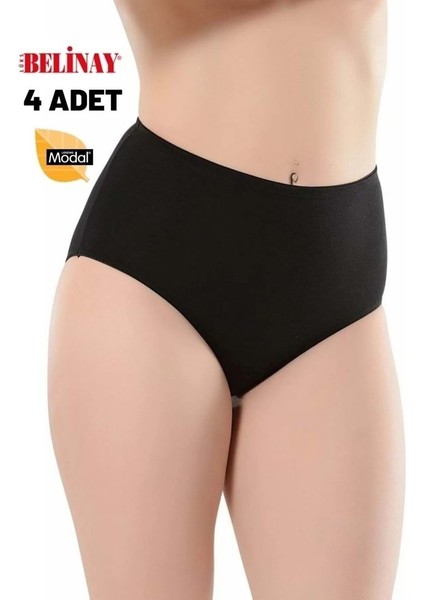 4 Adet 069 Kadın Yüksek Bel Modal Külot