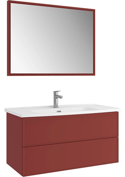 Zeta 100 cm Mat Gül Kurusu Banyo Dolabı Takımı 610100201571