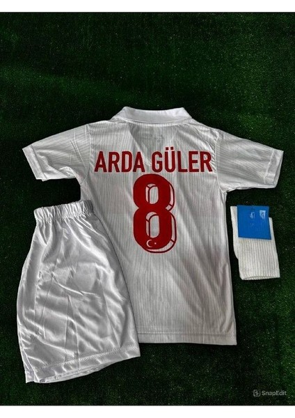 Türkiye A.güler Euro 2024 Avrupa Şampiyonası Çocuk Beyaz Forması (Forma Şort Çorap)
