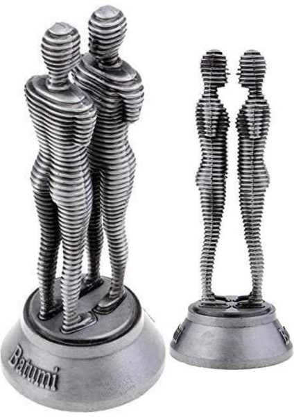 Vintage Gümüş Metal Gürcistan Batum Ali ve Nino Heykeli 15 cm modelleri