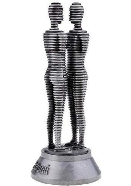 Vintage Gümüş Metal Gürcistan Batum Ali ve Nino Heykeli 15 cm fırsatları