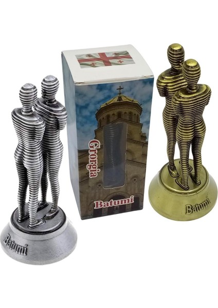 Vintage Gümüş Metal Gürcistan Batum Ali ve Nino Heykeli 15 cm indirimleri