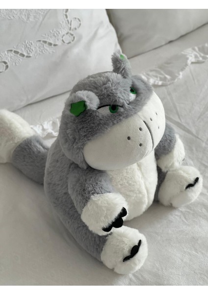 Çocuk Sevimli Asabi Kedi Oyun&uyku Arkadaşı Peluş Yastık Gri 25 cm modelleri