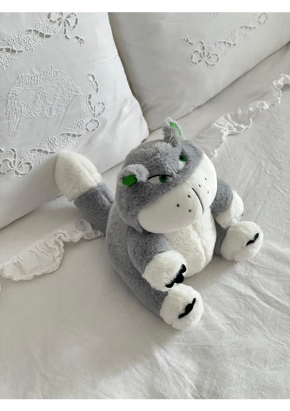 Çocuk Sevimli Asabi Kedi Oyun&uyku Arkadaşı Peluş Yastık Gri 25 cm fırsatları