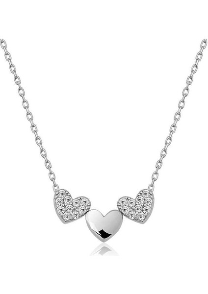 ​gümüş Üç Kalp Kolye