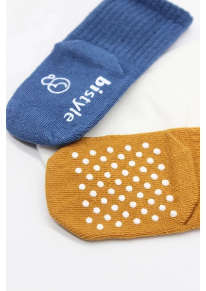 Kaymaz Penye Soket Çorap 3'lü Indigo Ekru Hardal fırsatları