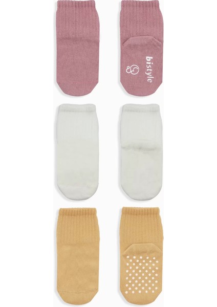 Kaymaz Penye Soket Çorap 3'lü Pudra Ekru Somon fiyatları