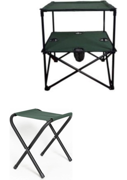 Yeşil Katlanır Masa ve Kamp Taburesi Seti, Pratik ve Şık Outdoor Ürünleri modelleri