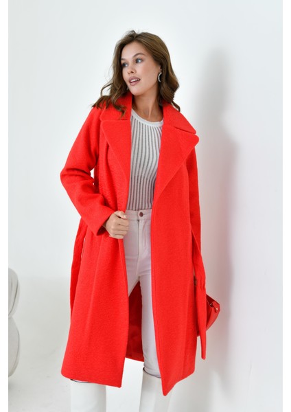 Ftz Women Kadın Geniş Yaka Kaban Kırmızı fiyatları