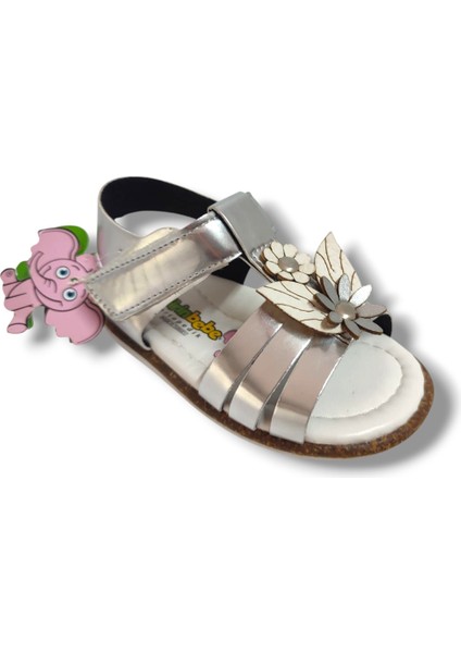 Şirinbebe 1657-20 Çift Çicekli Kız Çocuk Sandalet 21-25