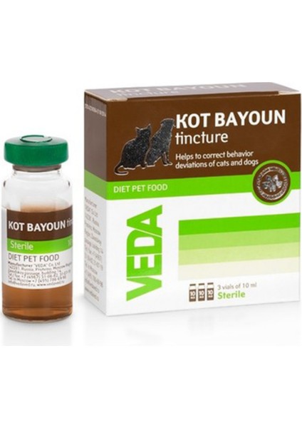 Veda Kot Bayoun Tincture Kedi Köpek Davranış Düzenleyici 3X10ML