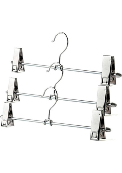 9 Adet Metal Pantolon ve Etek Askısı, Mandallı ve Klipsli, Gri fiyatları