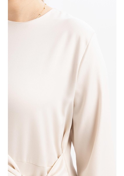 Kemik-Kuşaklı Saten Elbise indirimleri