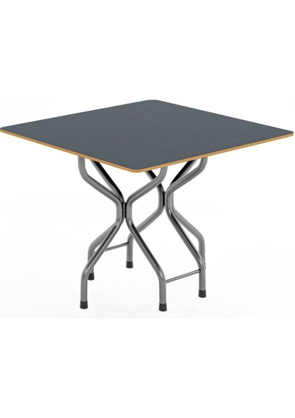 Şık Katlanır Kare Füme Masa ve Sandalye Takımı Seti fırsatları