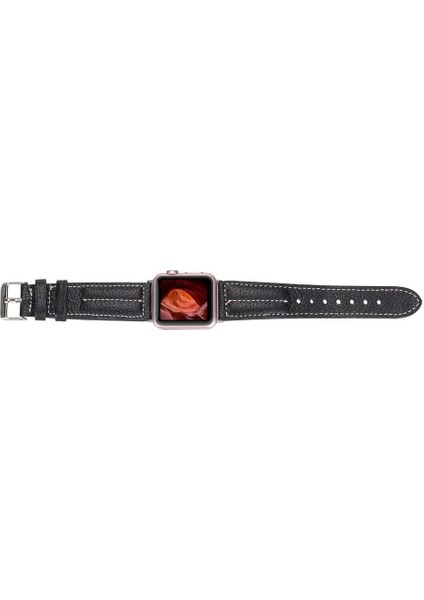 Apple Watch Uyumlu Deri Kordon 42-44-45MM Nm3-As1 Siyah modelleri