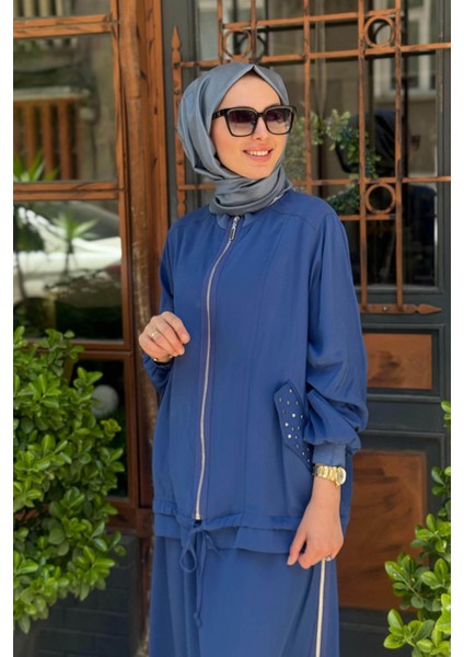 Nurcan Çetin Etekli Takım 25411 Indigo modelleri