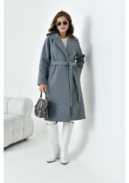 Ftz Women Kadın Geniş Yaka Kaban Gri indirimleri