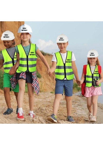 Çocuk Iş Güvenlik Yeleği Iş Bareti ( Isim Baskısını Soru Kısmından Iletebilirsiniz)