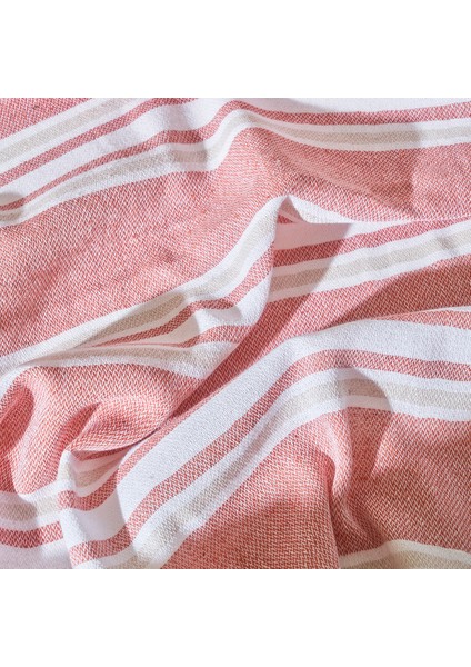 %100 Pamuk Stripe Peştamal Kiremit (90X160 Cm)