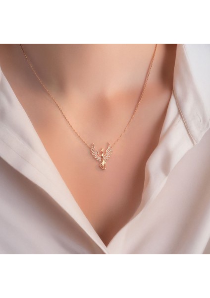 Anka Kuşu Rose Gümüş Kolye fiyatları