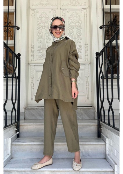 Nurcan Çetin Pantolonlu Takım 25441 Haki